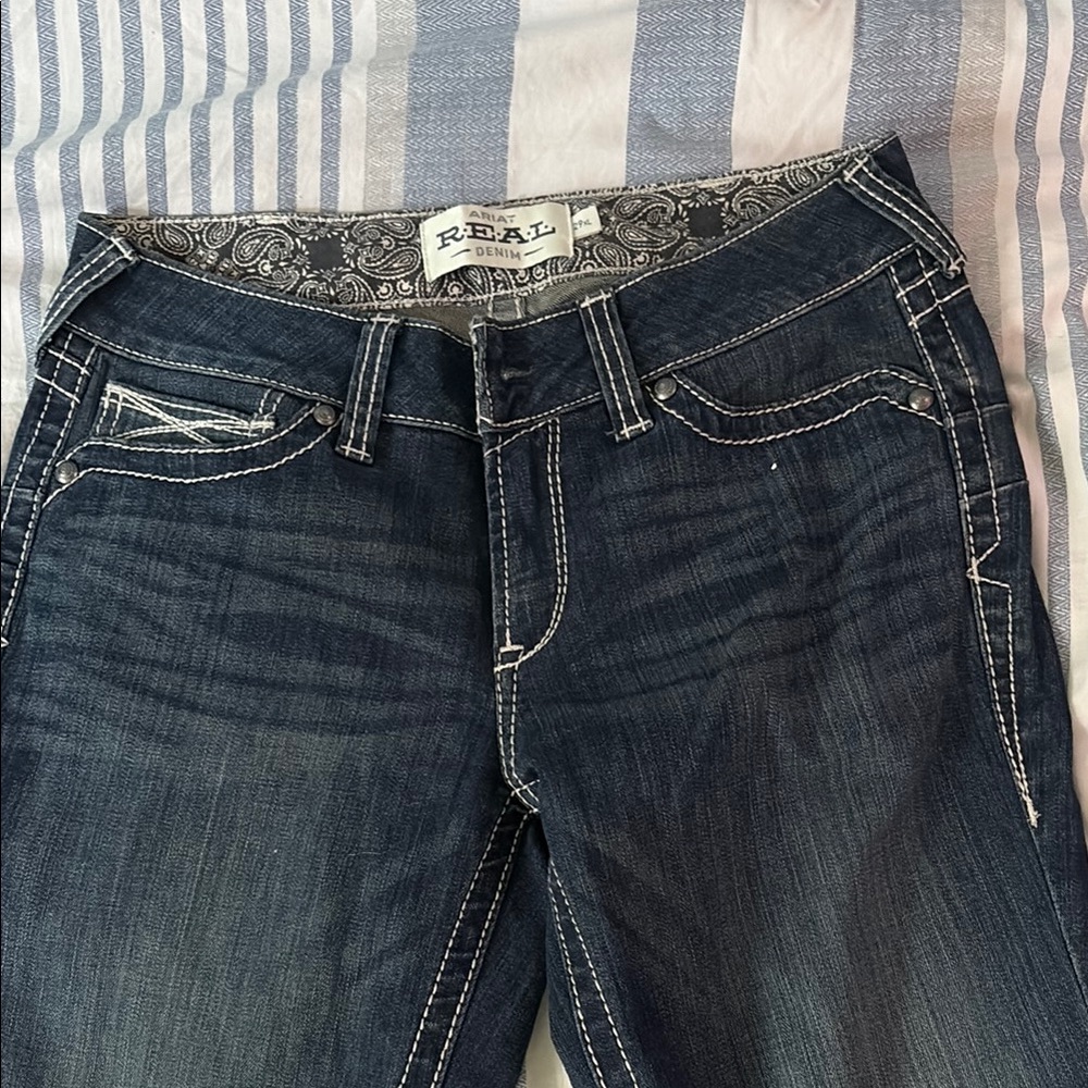 Ariat R.E.A.L denim Blue Boot Cut Jeans with Classic Fading